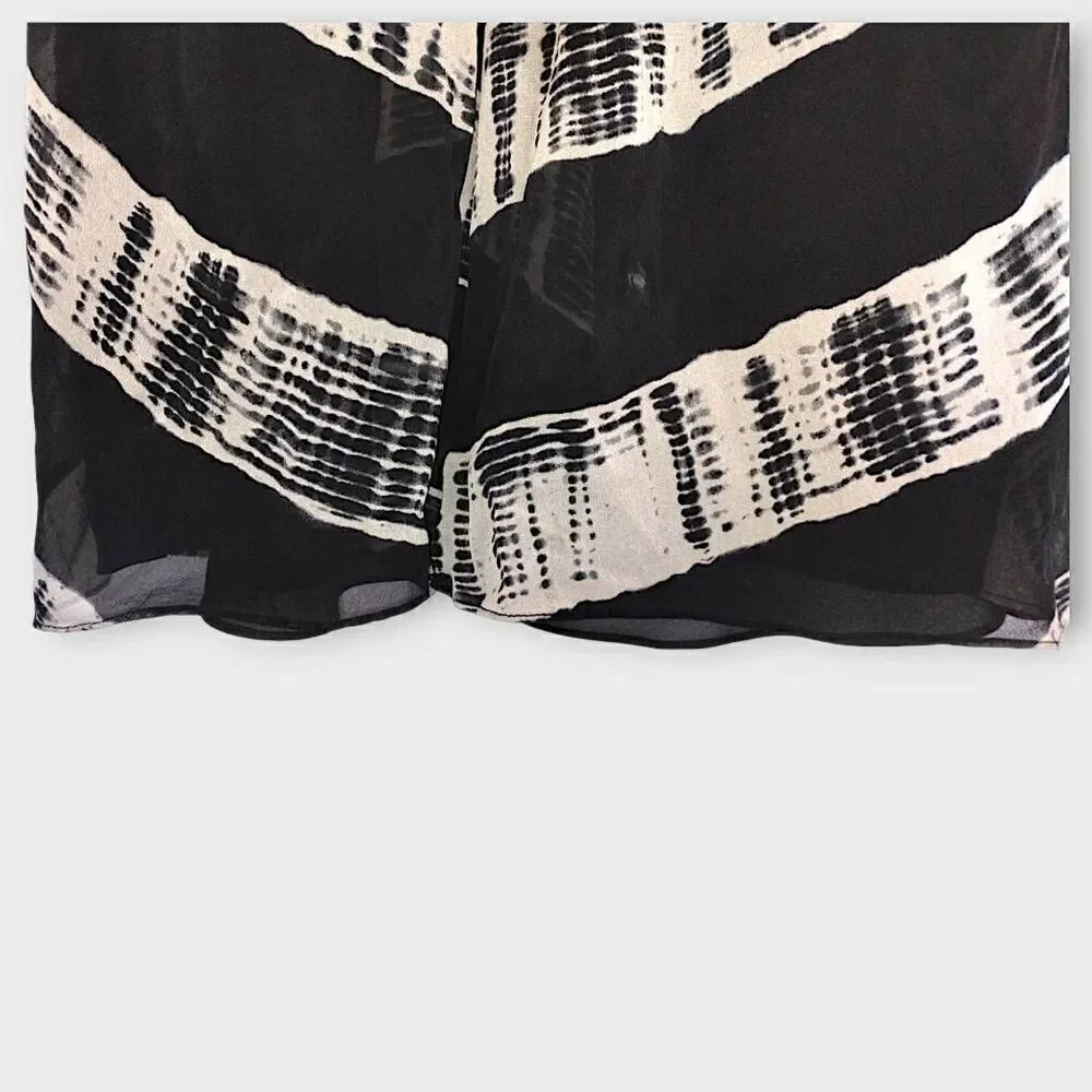 Jones NY Womens Dress Sz 10 Silk Black White Stripes Sleeveless Dressy Classicor